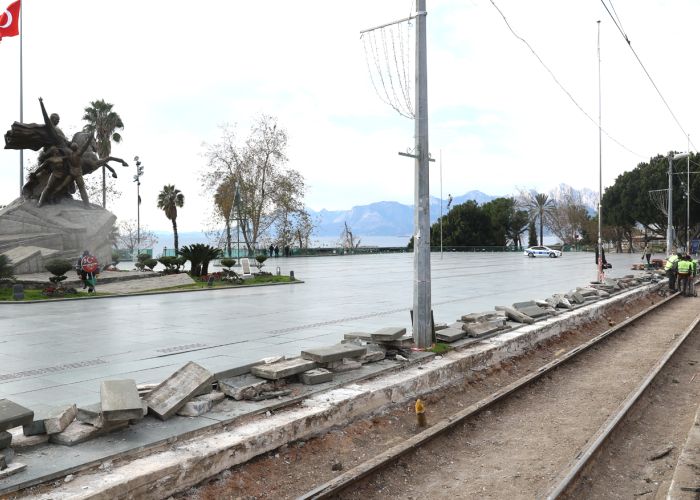 Nostalji Tramvay hattında çalışmalar devam ediyor 