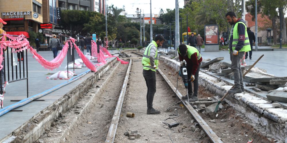 Nostalji Tramvay hattında çalışmalar devam ediyor 