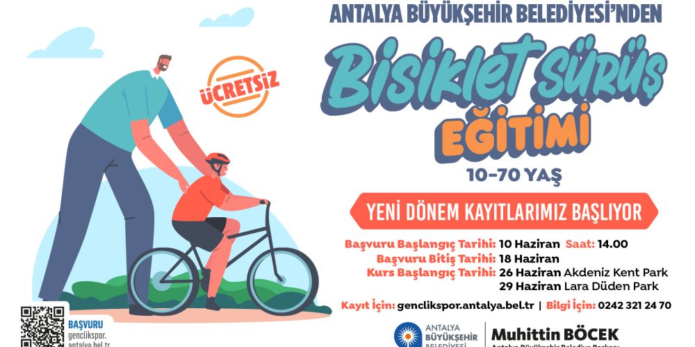 Fitness, pilates, futbol ve bisiklet sürüş eğitimleri 