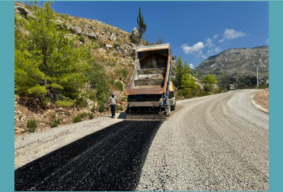 Manavgat Yaylaalan grup yolunda asfalt çalışması